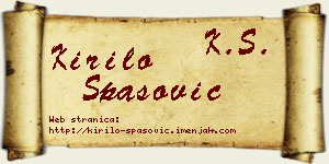Kirilo Spasović vizit kartica
